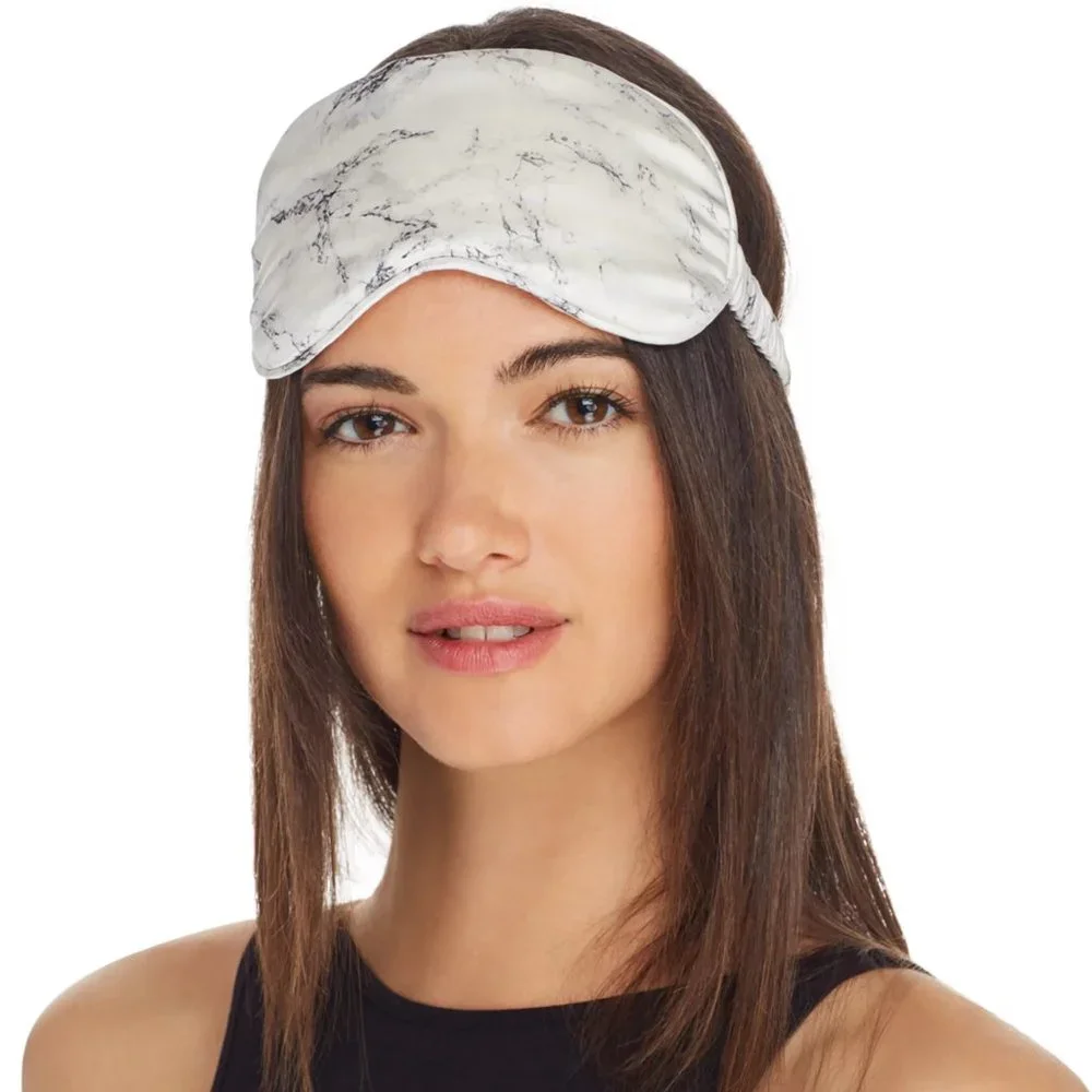 slip Marble Print Silk Eye Mask